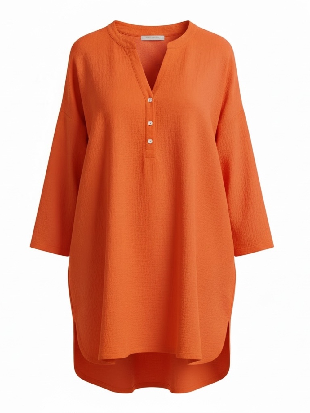 J. Jill Bold Orange Textured Tunic with Button Placket. Size medium